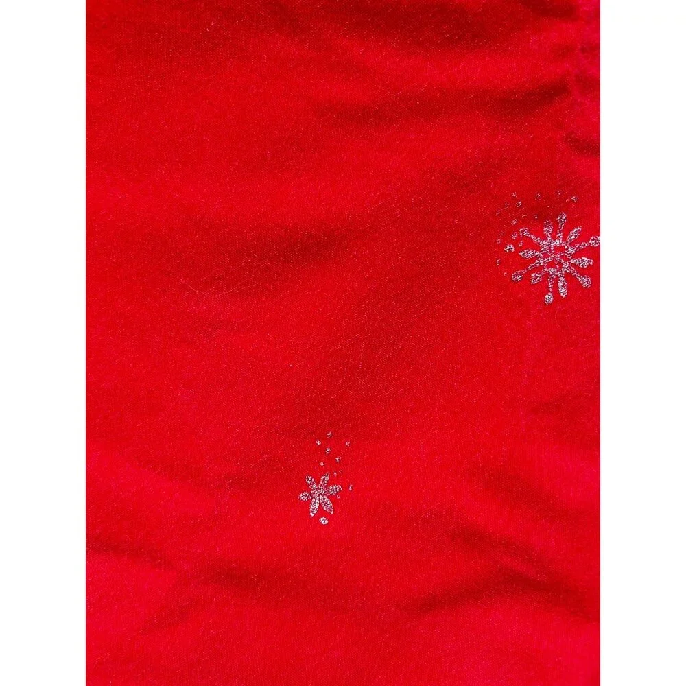 California Handprints Tablecloth Red Christmas Pinecones Gold Snowflakes…
